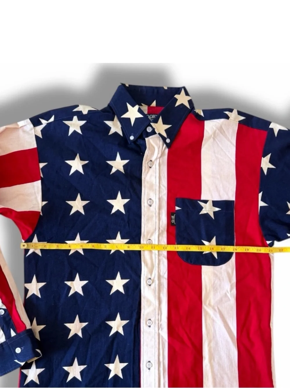 Vtg 90s Brooks & Dunn Panhandle Slim Unisex American Flag Western Shirt M Fits L - Picture 14 of 15